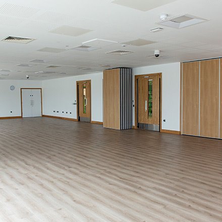 An empty room available for hire at Limelight