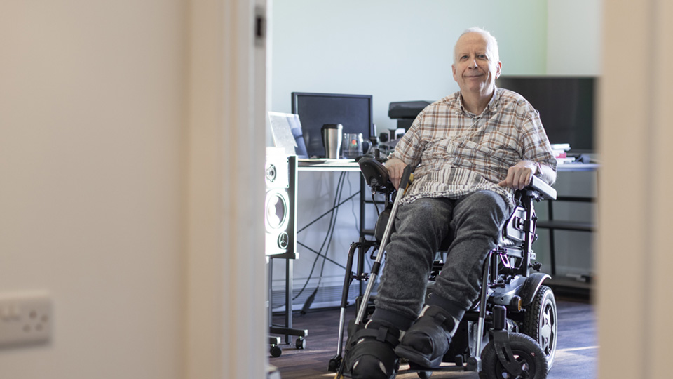 A man in a wheelchair