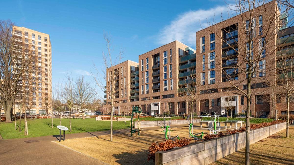 Exterior of large block of flats