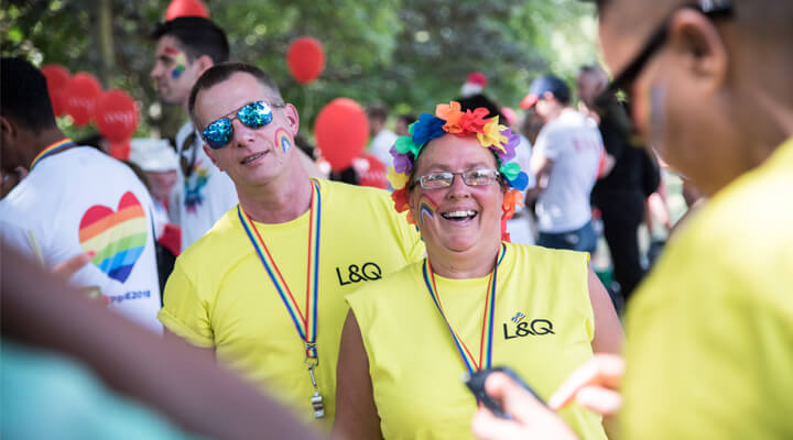 L and Q colleagues at London Pride in 2018