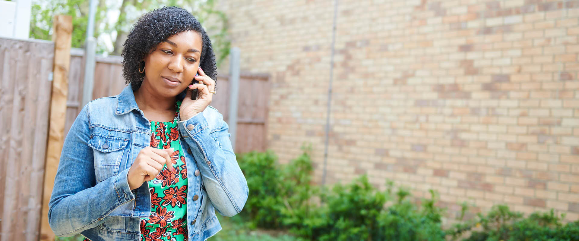 A woman on the phone