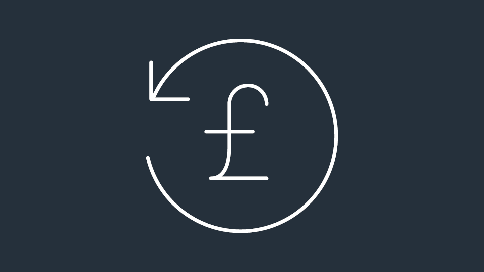 Circular icon with a pound symbol and an arrow looping around it