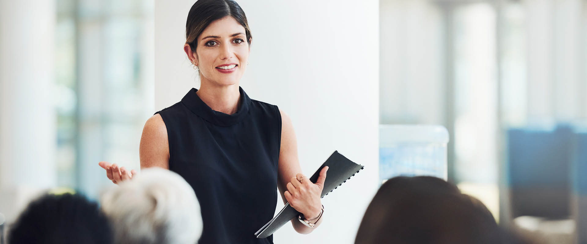 Woman talking at conference