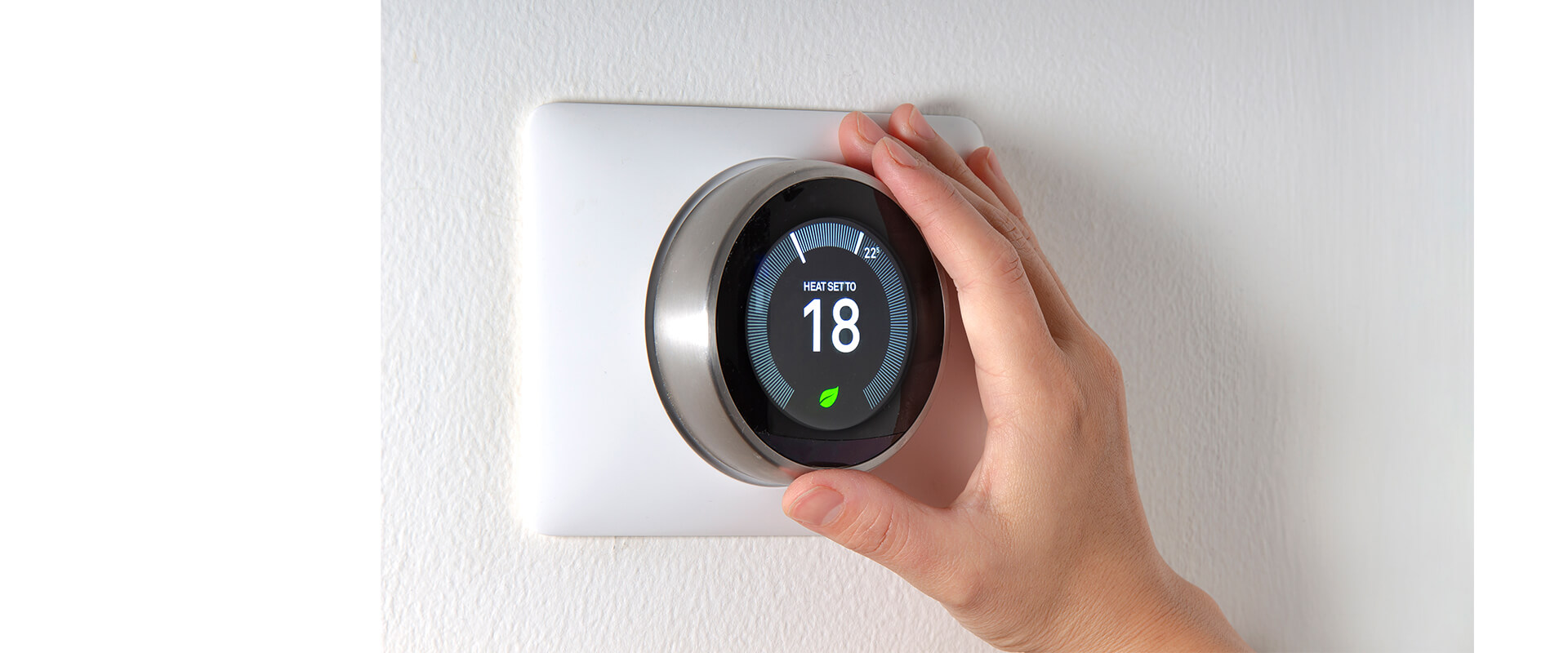 Smart Thermostat with a hand saving energy