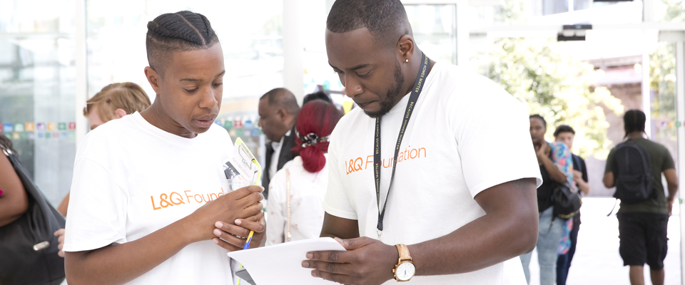 Two men at an L&Q employment event