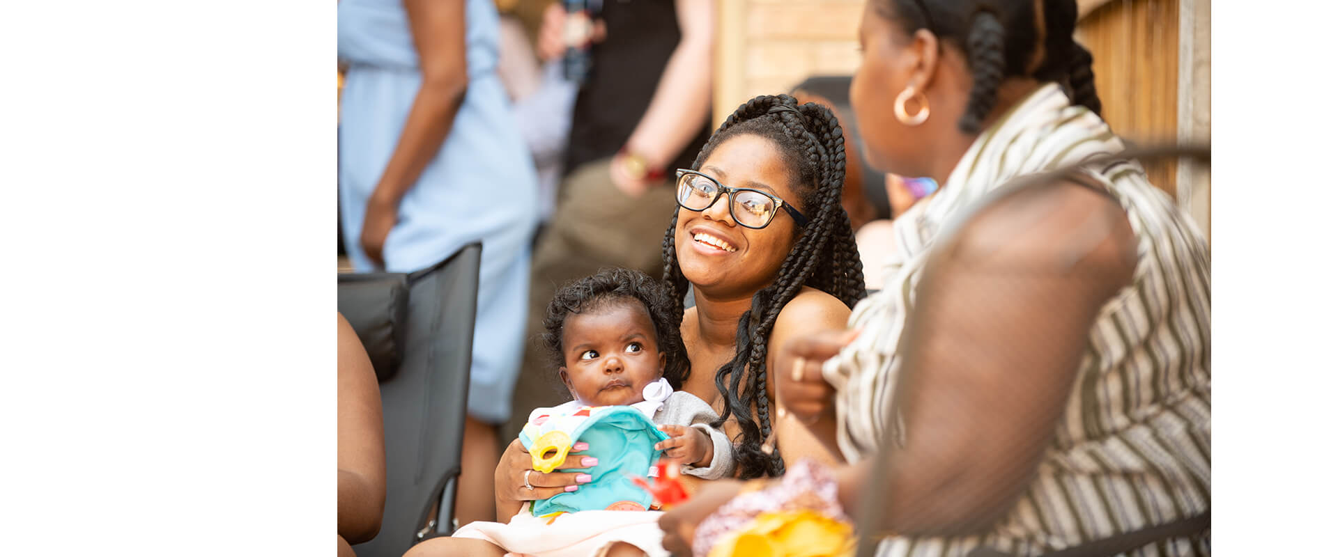 Mother and child smiling