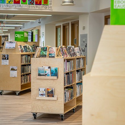 Limelight library bookshelves