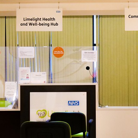 The Limelight health and wellbeing reception area