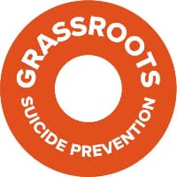 Grassroots suicide prevention orange circular logo