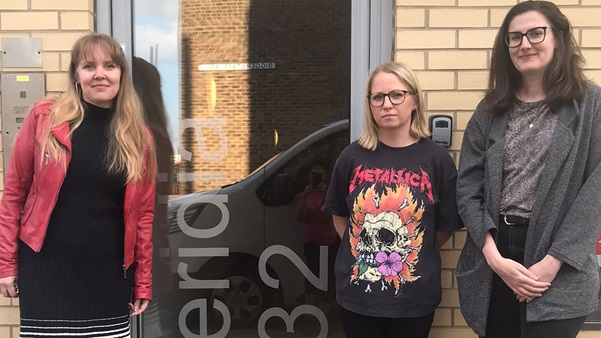 Darja, Chair of Meridia Court residents association stood with two other members