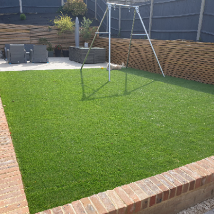 Isabella's new garden with swing