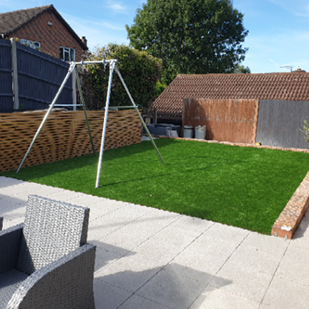 Isabella's new garden with swing