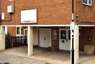 Picture of the outside of Seddon Centre warm hub. 