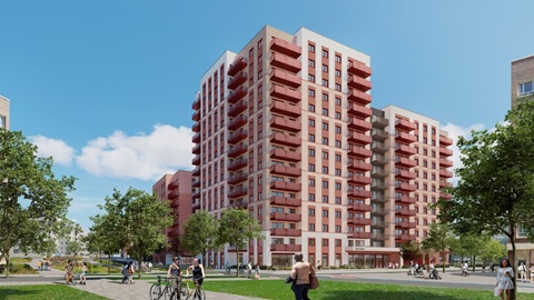 An artistic impression of a Barking Riverside block of apartments