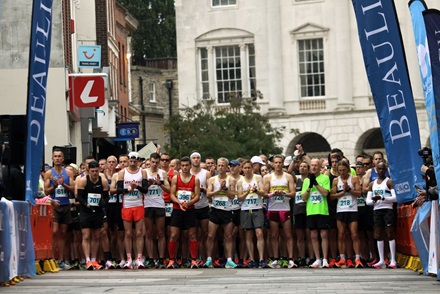 Marathon runners at the starting line