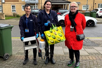 Fiona Fletcher Smith with damp and mould team