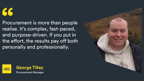 L&Q Procurement team manager quote card