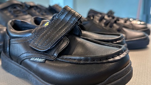 Black school shoes with velcro