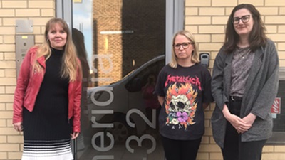Darja, Chair of the Meridia Court residents association stood with two other members