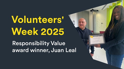 Juan Leal receives Responsibility Value award during Volunteers' Week 2025