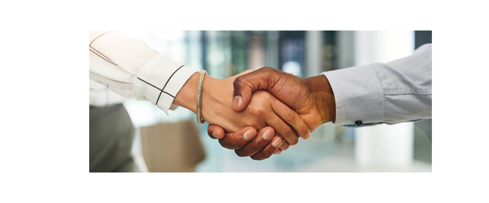 Two people shaking hands