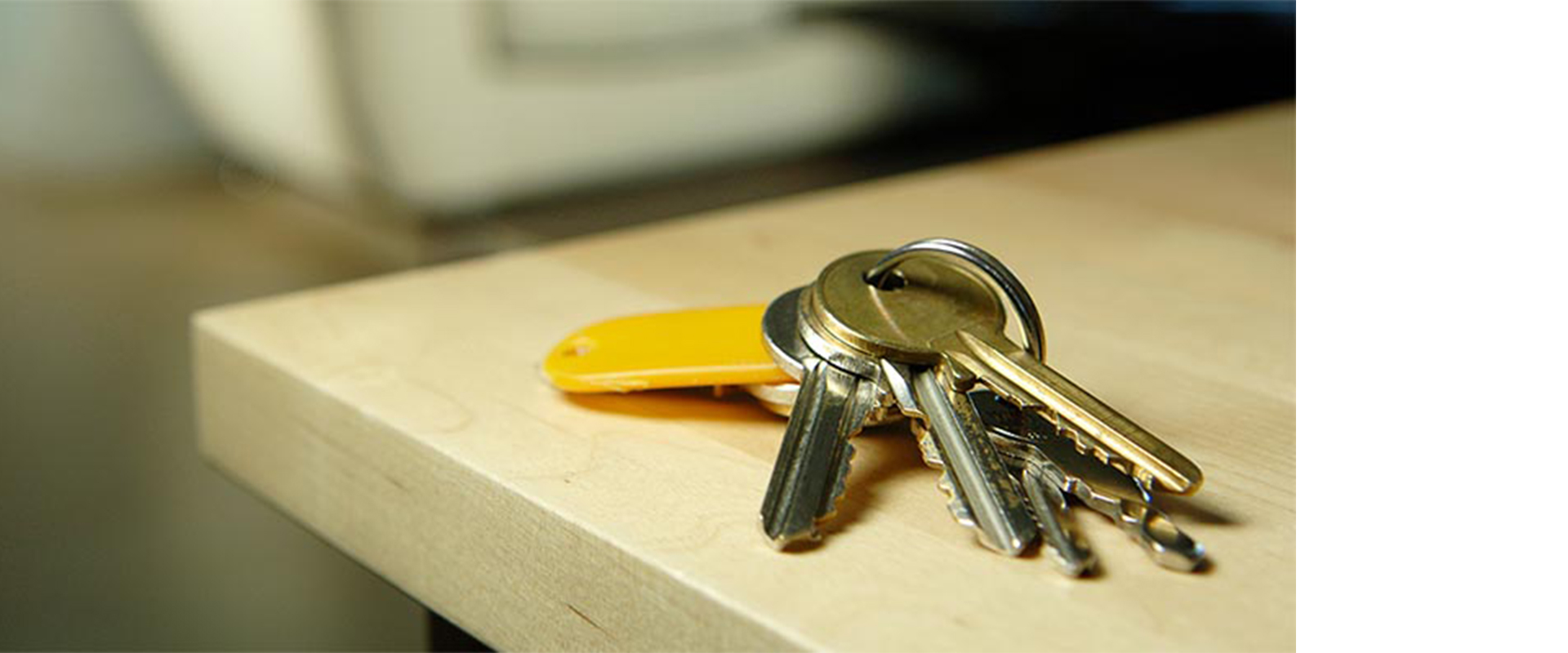 house keys on a table