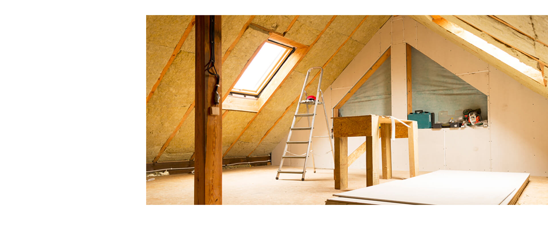 A loft space being renovated