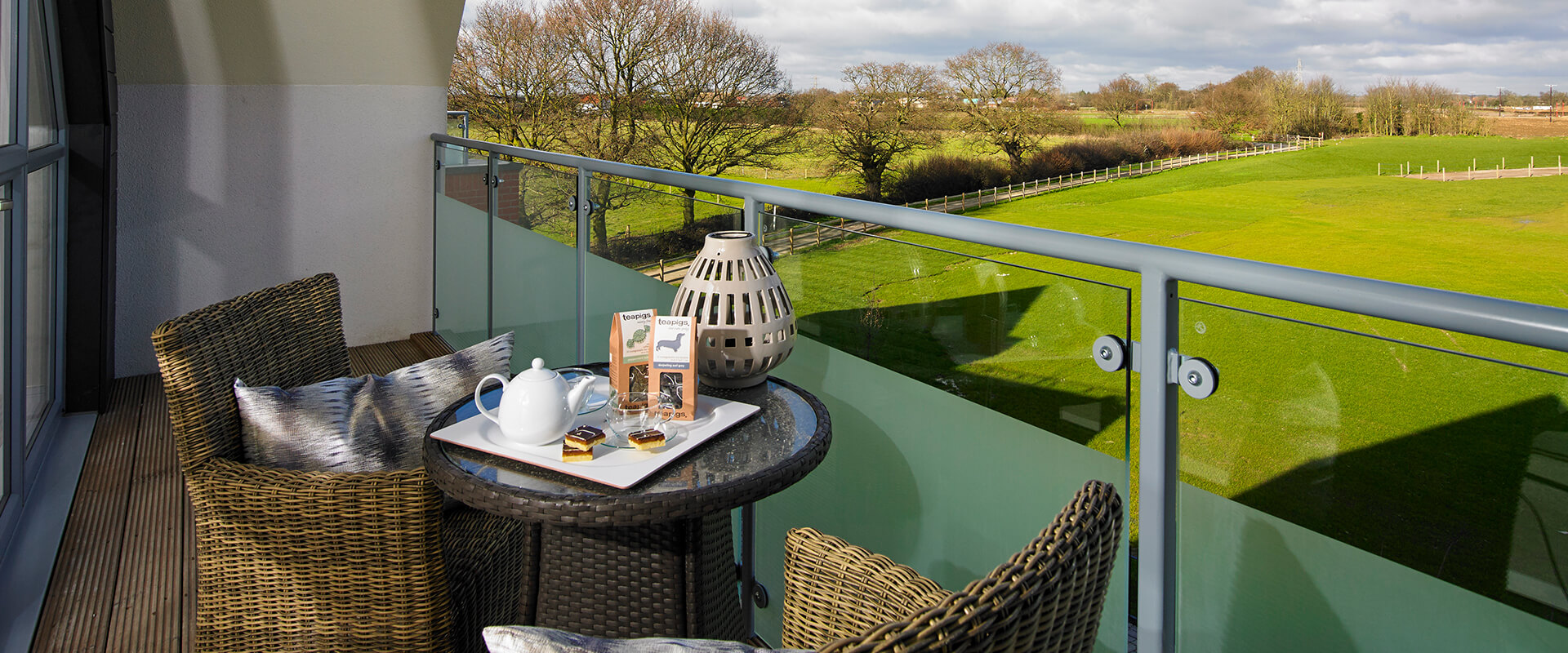 Balcony view of countryside